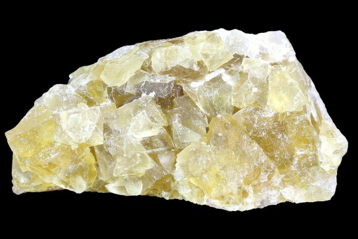 Lustrous Yellow Cubic Fluorite Crystal Cluster - Morocco #84306